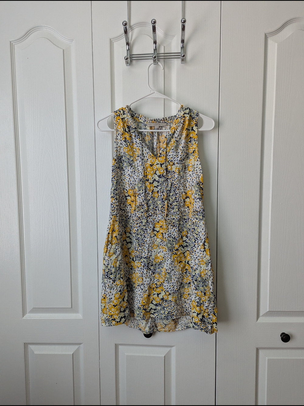LOFT Yellow Floral Mini Dress